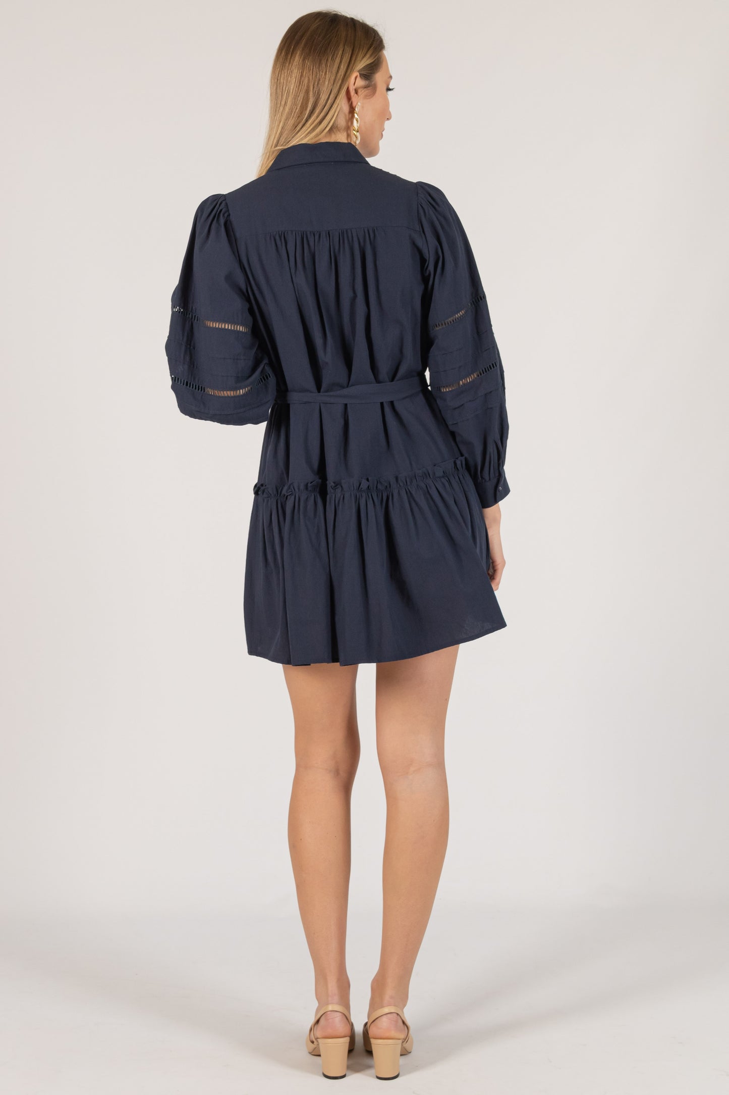 Poplin Eyelet Balloon Slv. Dress