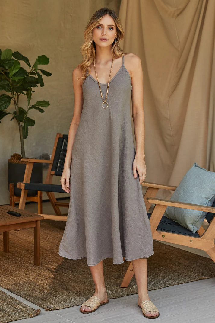 Linen Maxi Slip Dress