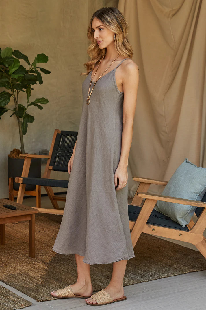 Linen Maxi Slip Dress