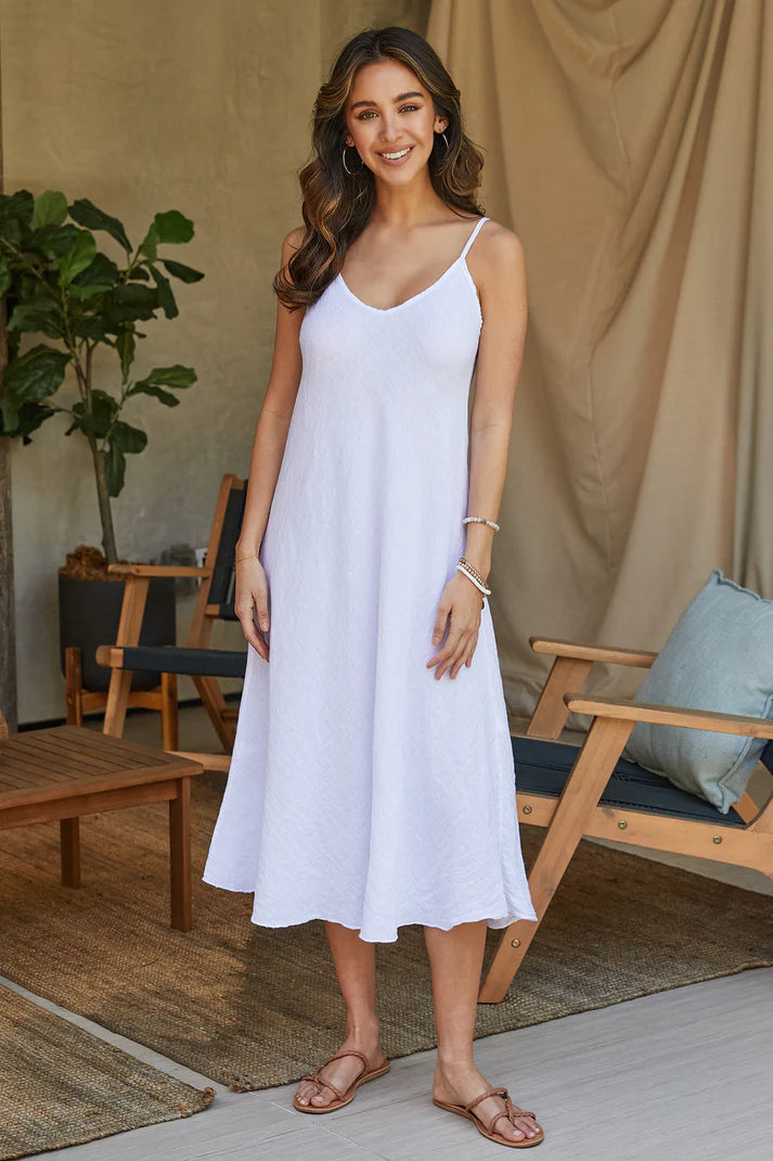 Linen Maxi Slip Dress