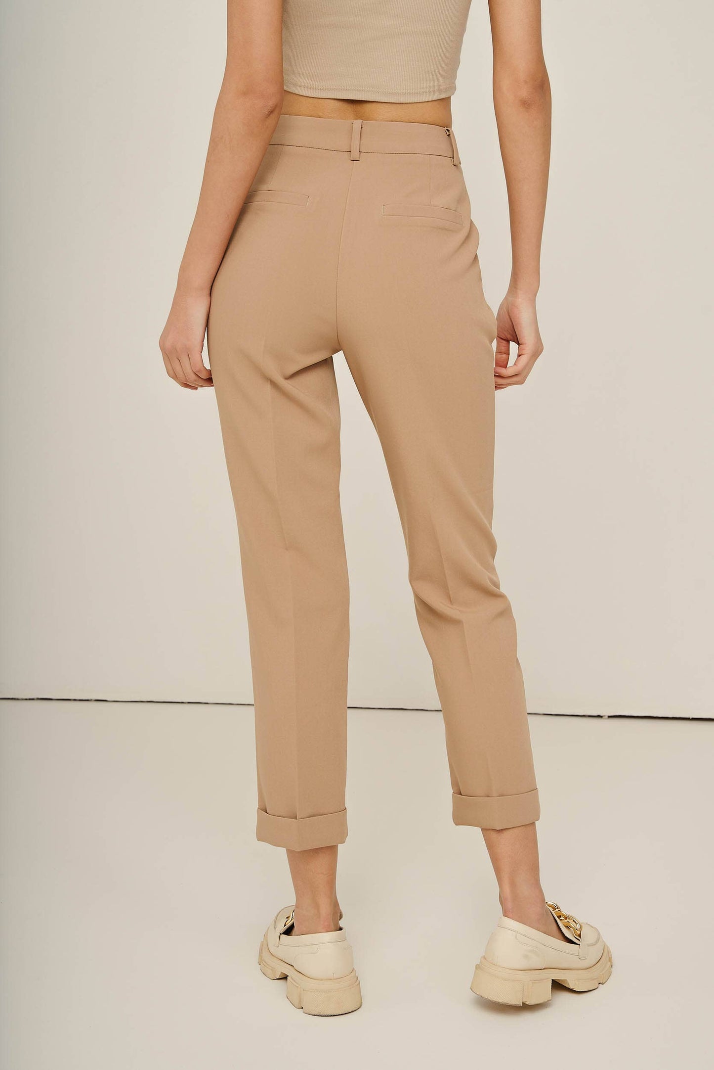 Garance straight tailored pants: Camel / 36/4