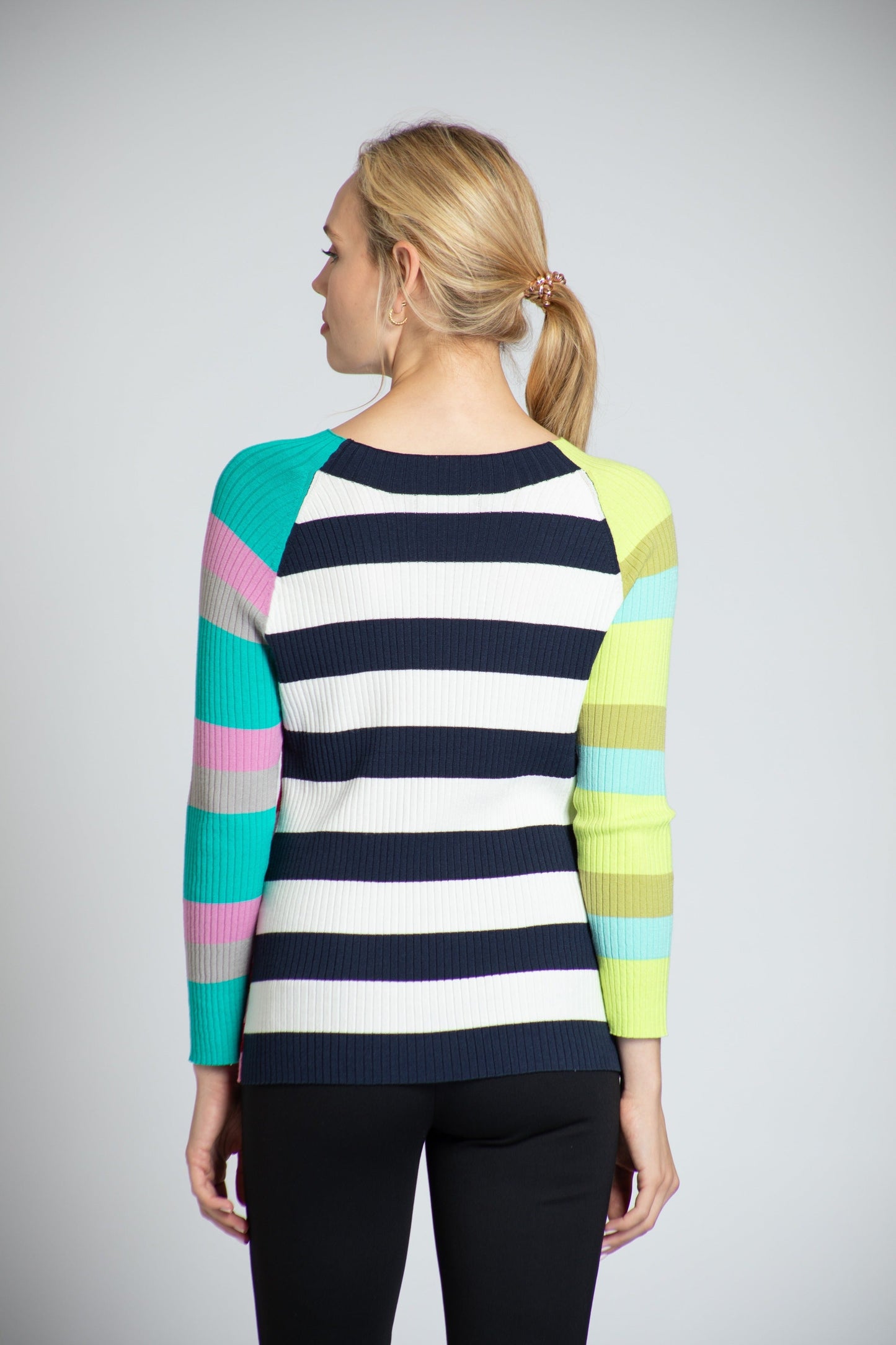 Mixed Stripe Rib Sweater