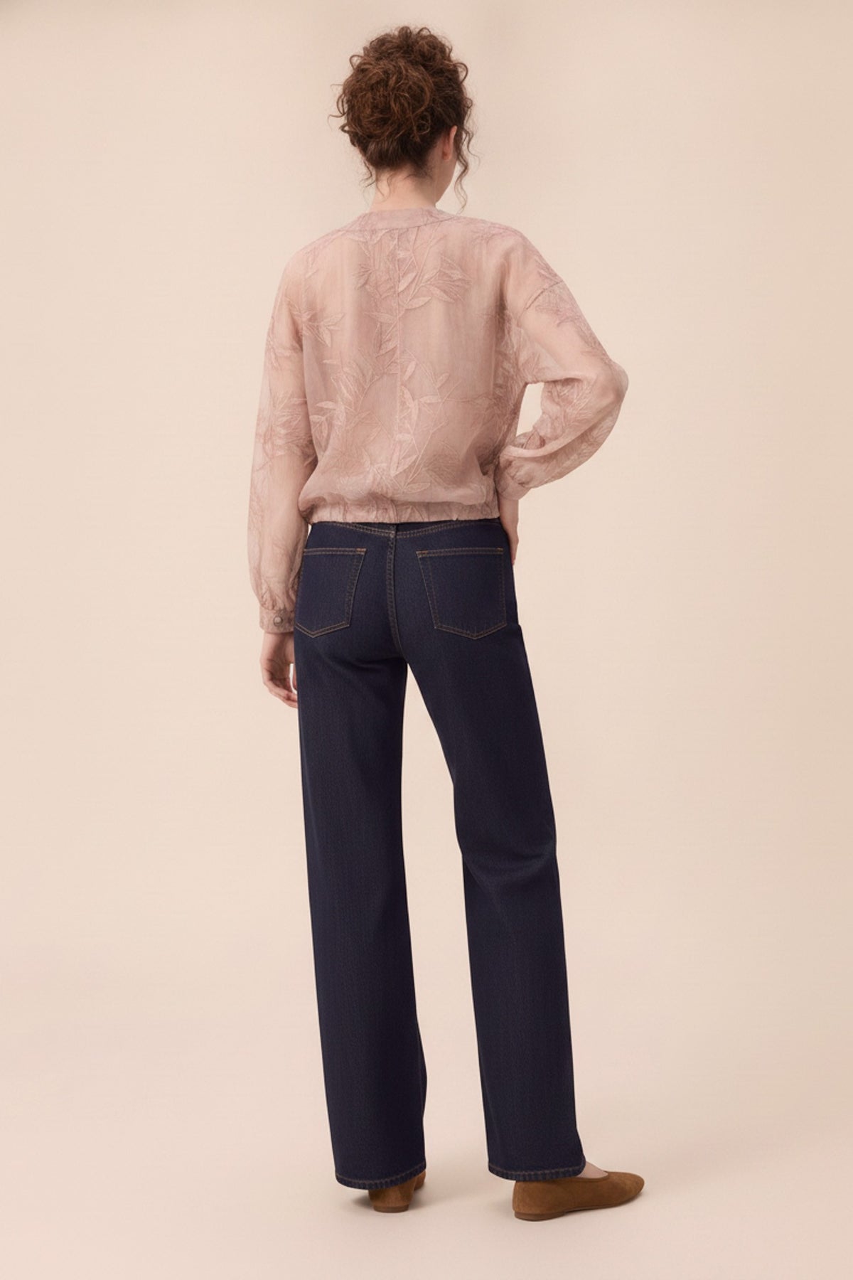 Blush Embroidery Collarless Jacket