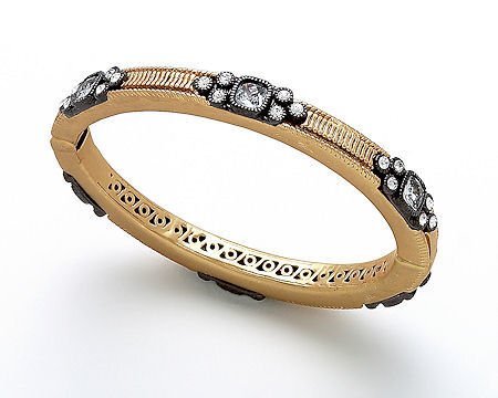 ORNATE BRSHD GLD & HEM CZ BANG  JB3336