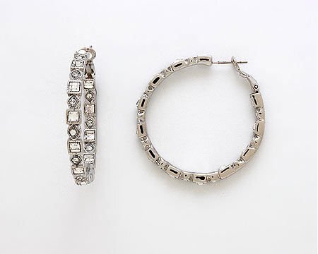 LARGE SILVER HOOP EARRINGS