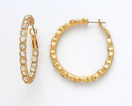 GOLD AND LARGE HOOP EARRINGS JE379