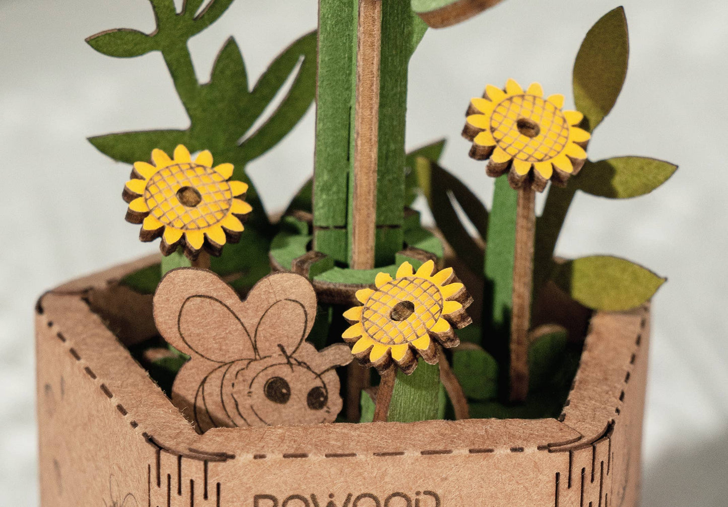 TW011 Sunflower Robotime Rowood DIY Wooden Flower 3D Puzzles