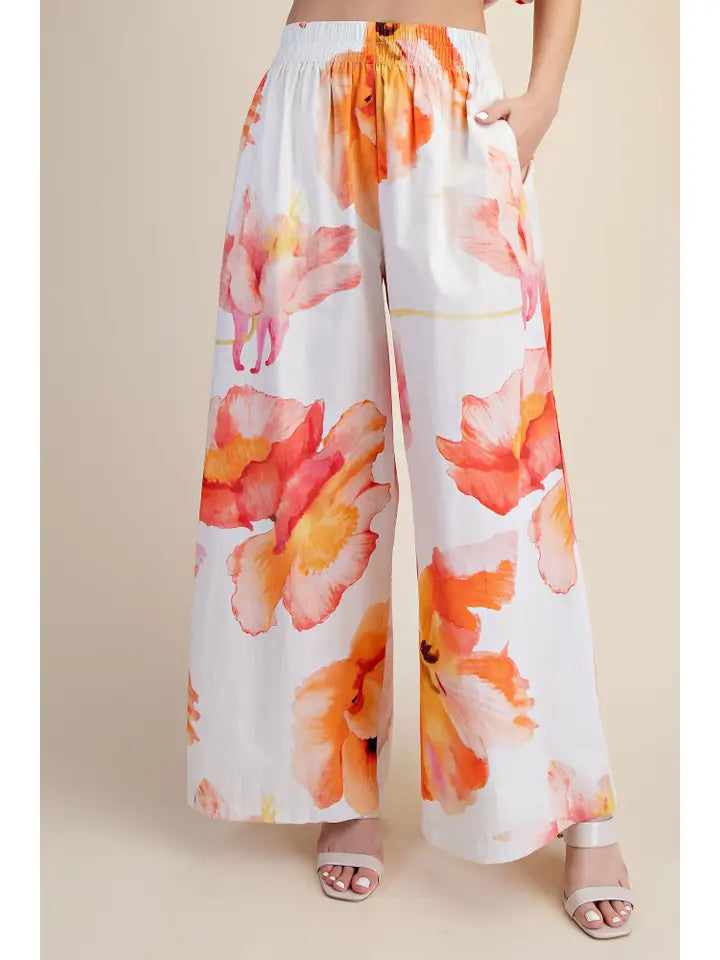 High Waist Ruffle Waist W/L Pant