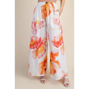 High Waist Ruffle Waist W/L Pant