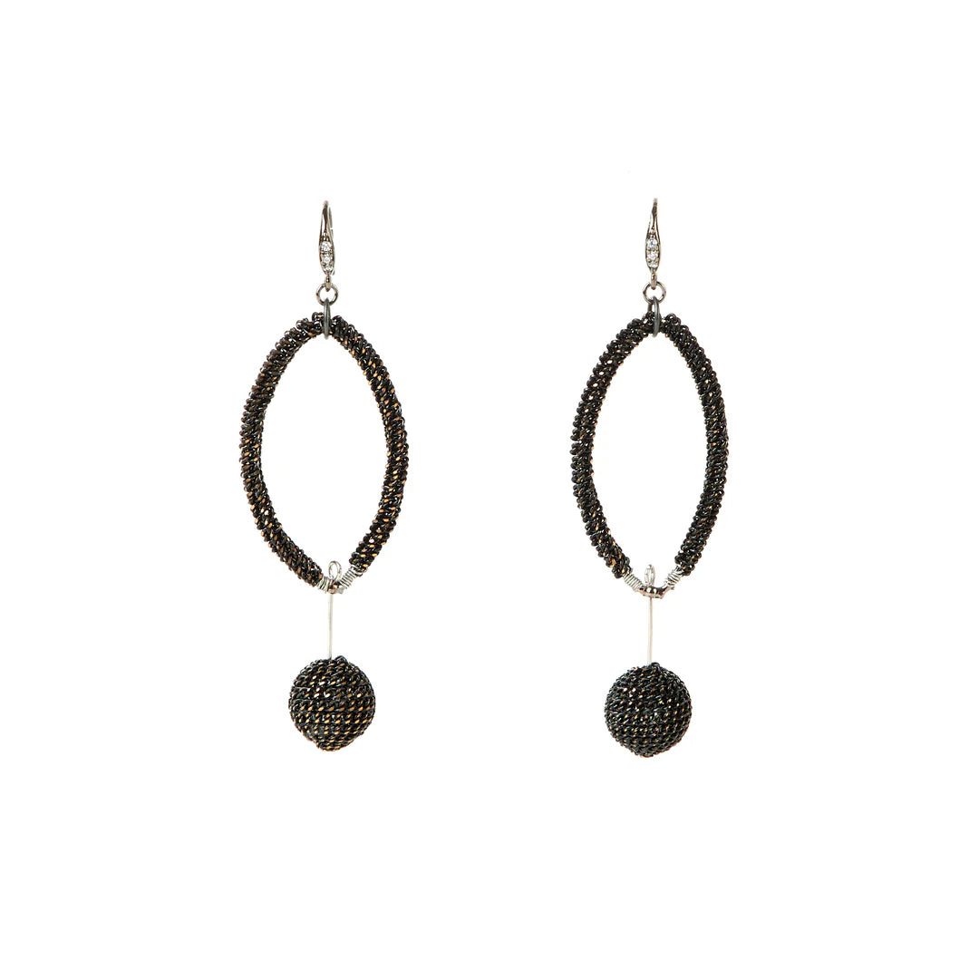 Black Orbit Noir Earrings handmade