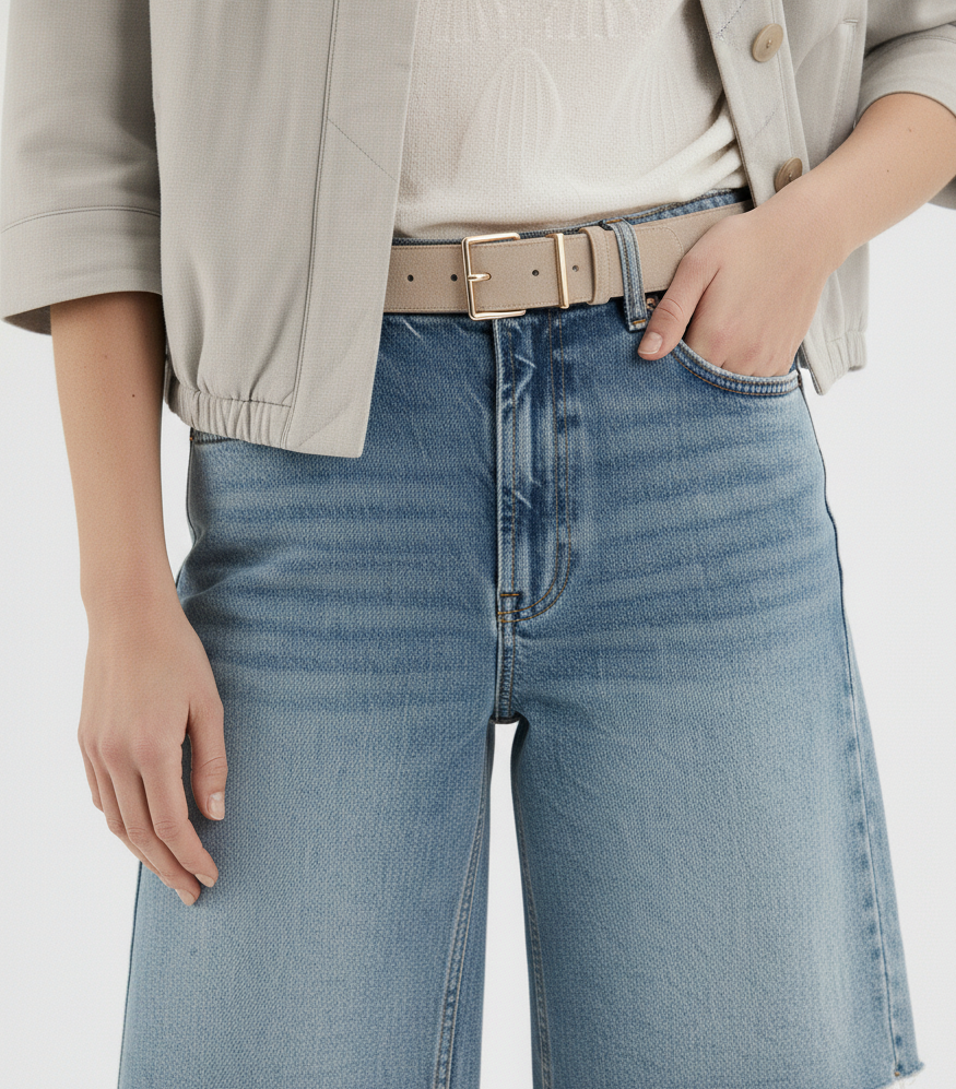 Springtime Suede Belt: Light Blue