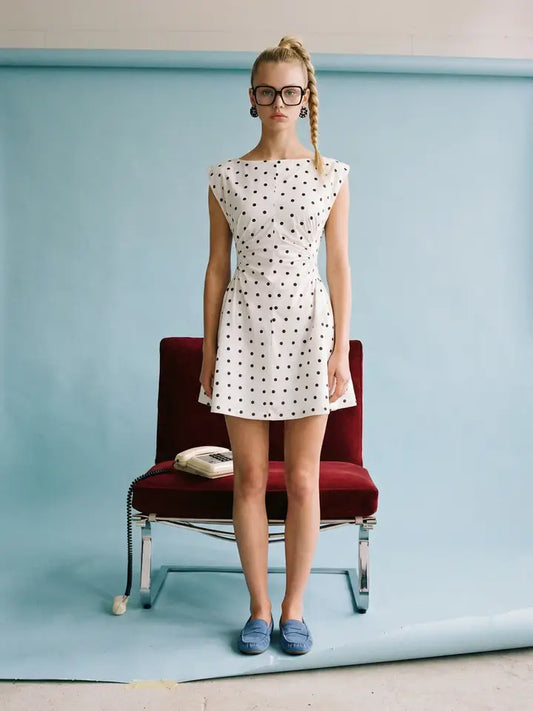 Polka Dot Side Panel Mini Dress