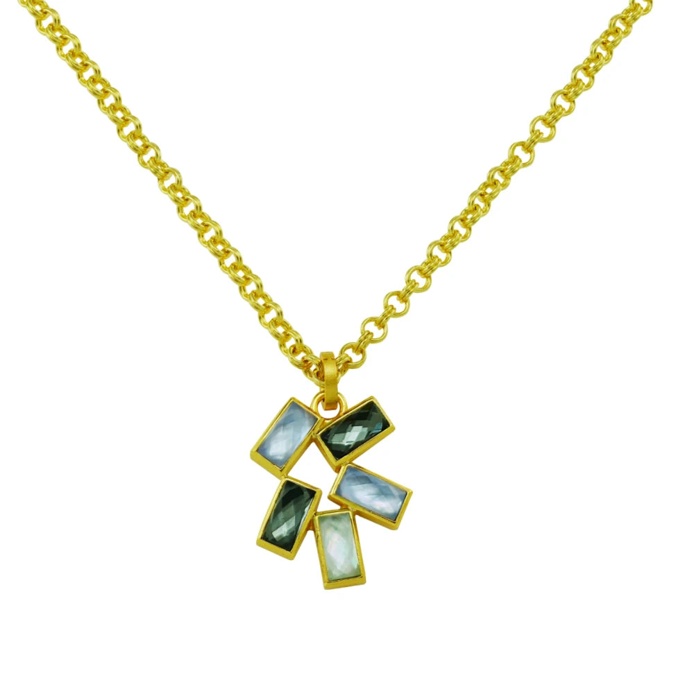 Necklace 5 Mixed Rectangular Colors