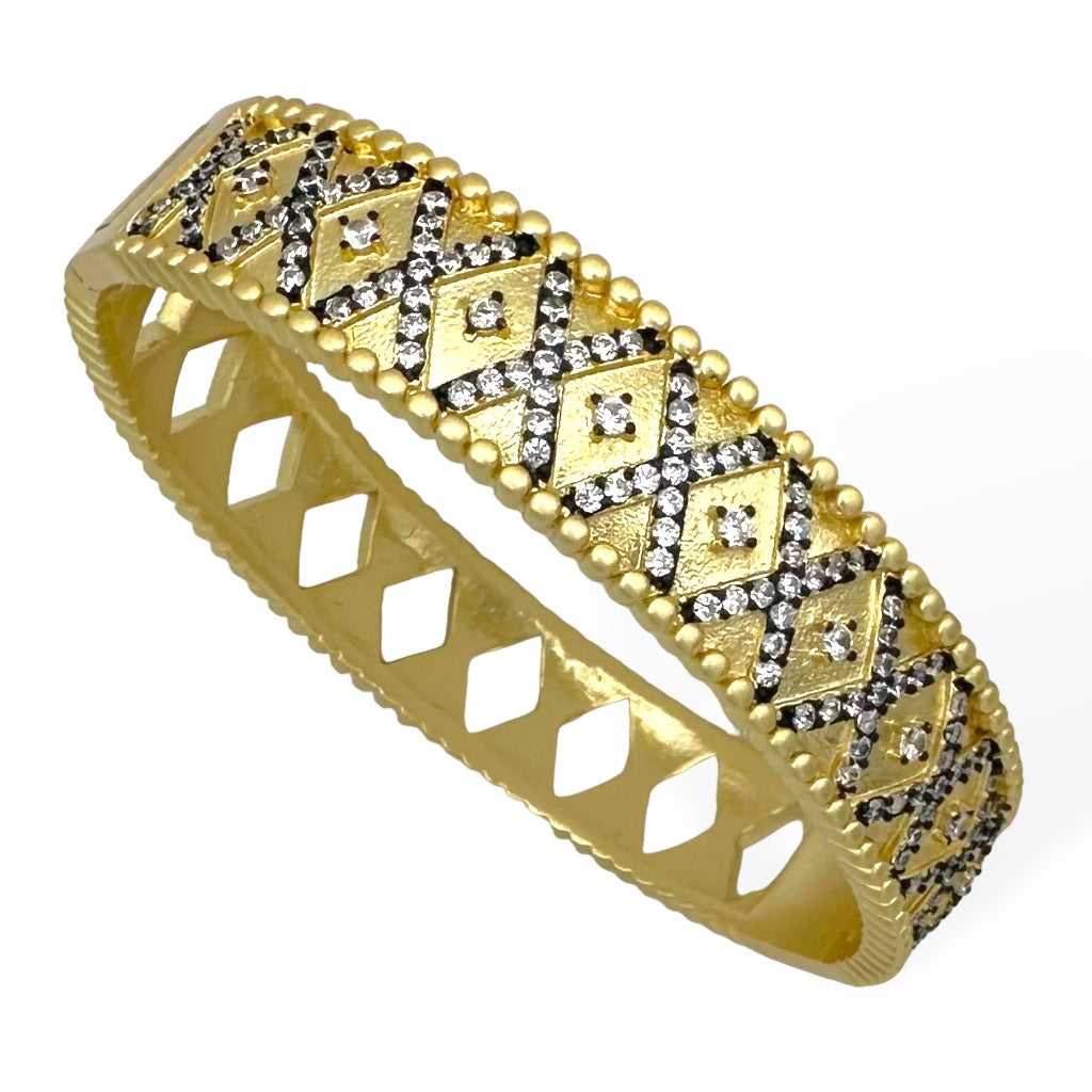 WIDE GOLD & HEM X BRACELET JB3933