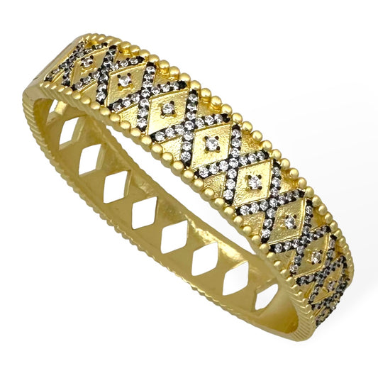 WIDE GOLD & HEM X BRACELET JB3933