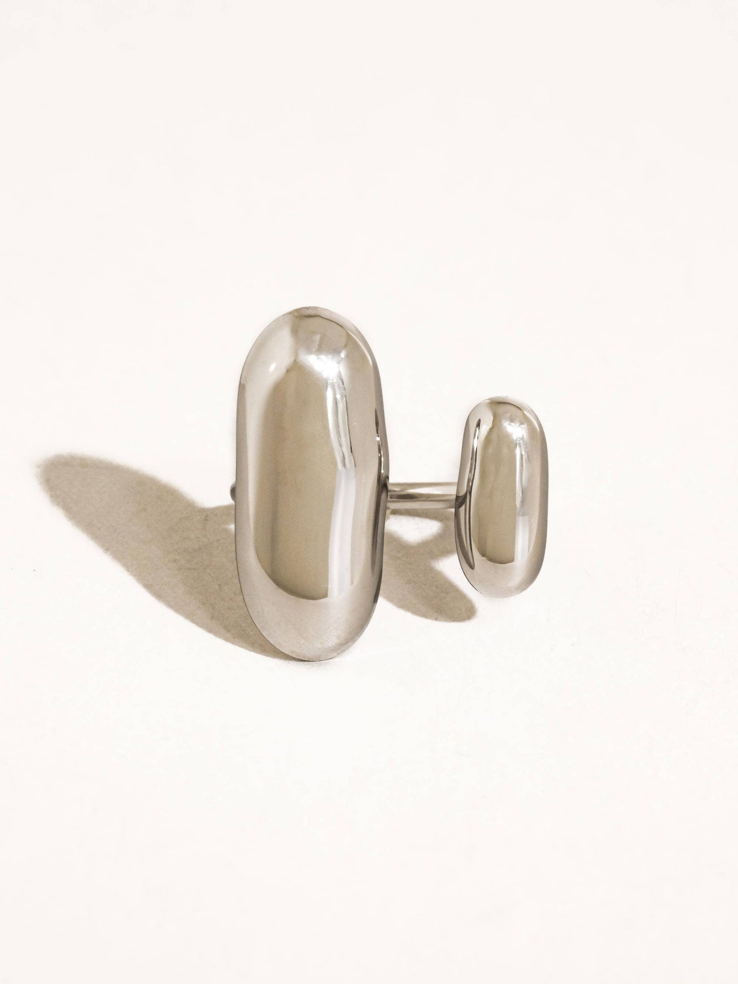 Roxy Modern Silver Open Statement Ring: Silver