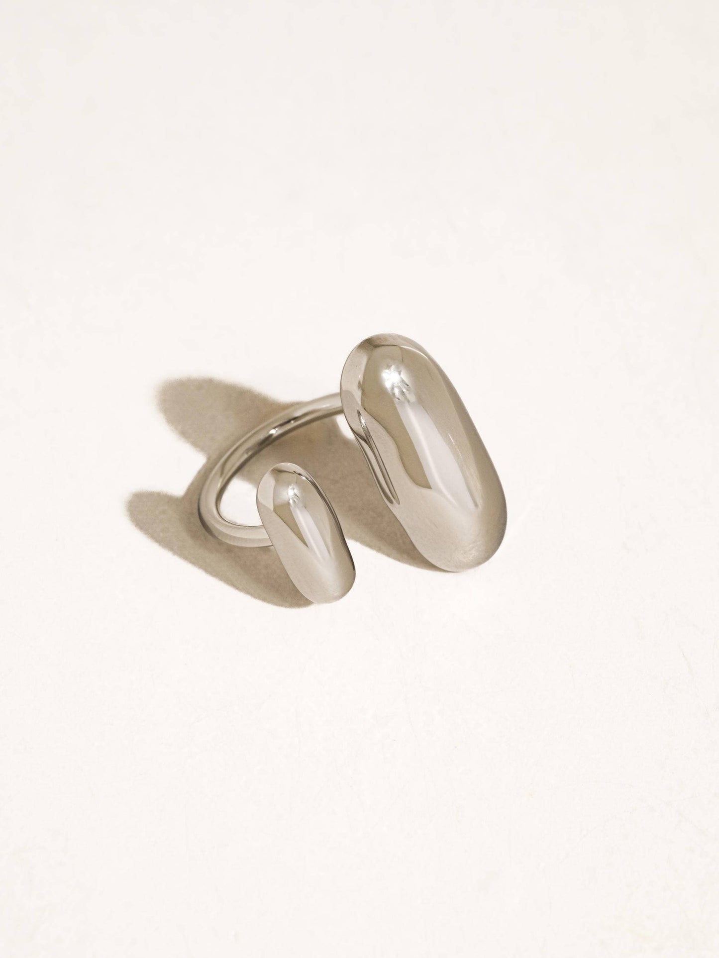 Roxy Modern Silver Open Statement Ring: Silver