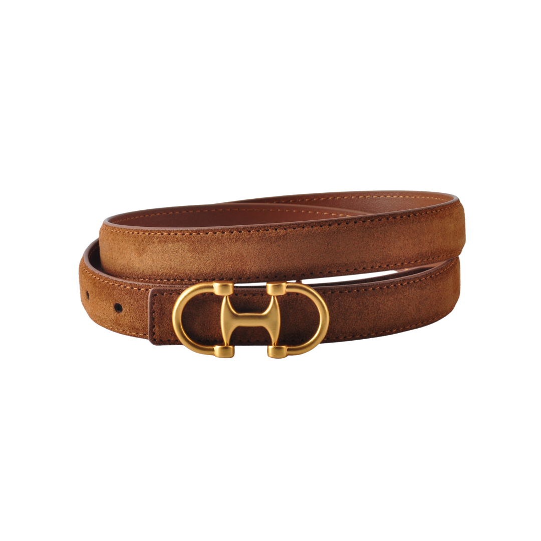 Horsebit Buckle Stitched Suede