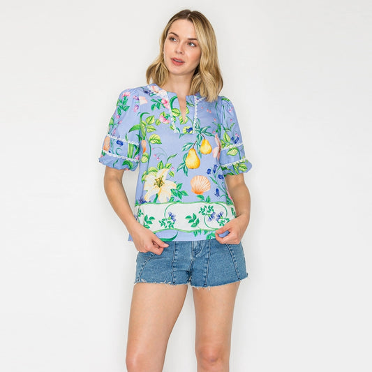 Garde Flower Print Top