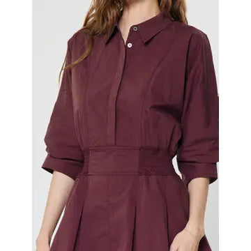 Flared Bordeaux Mini Dress