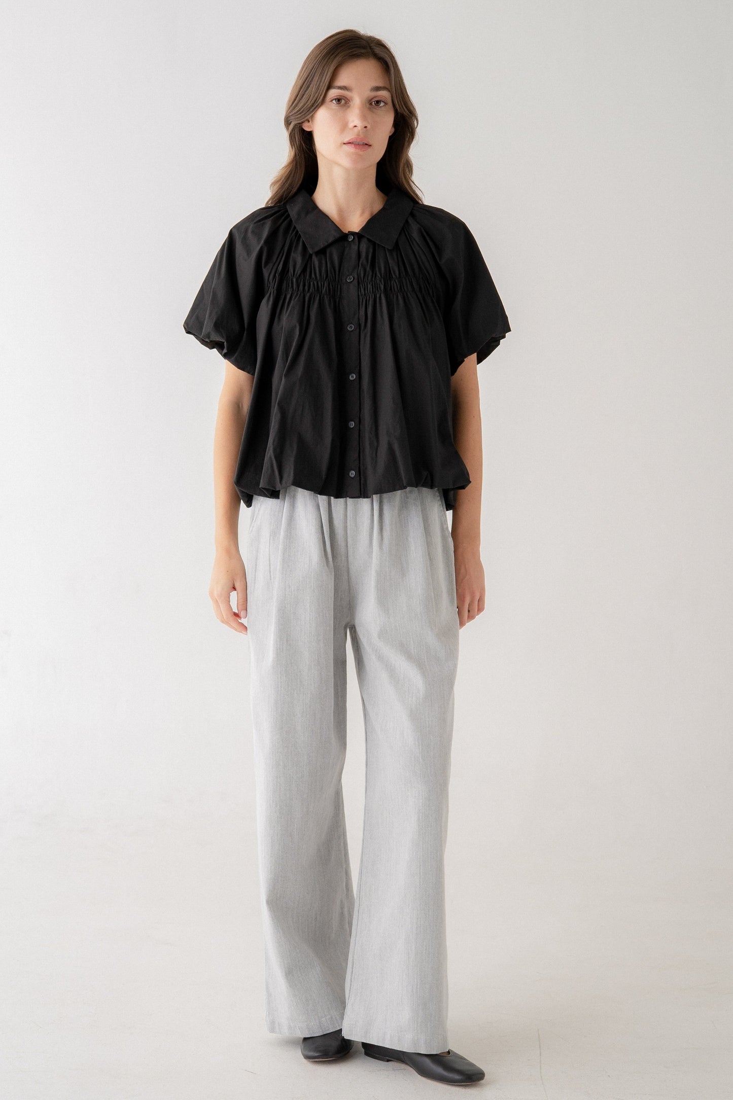 Pleated wide Leg Trouser