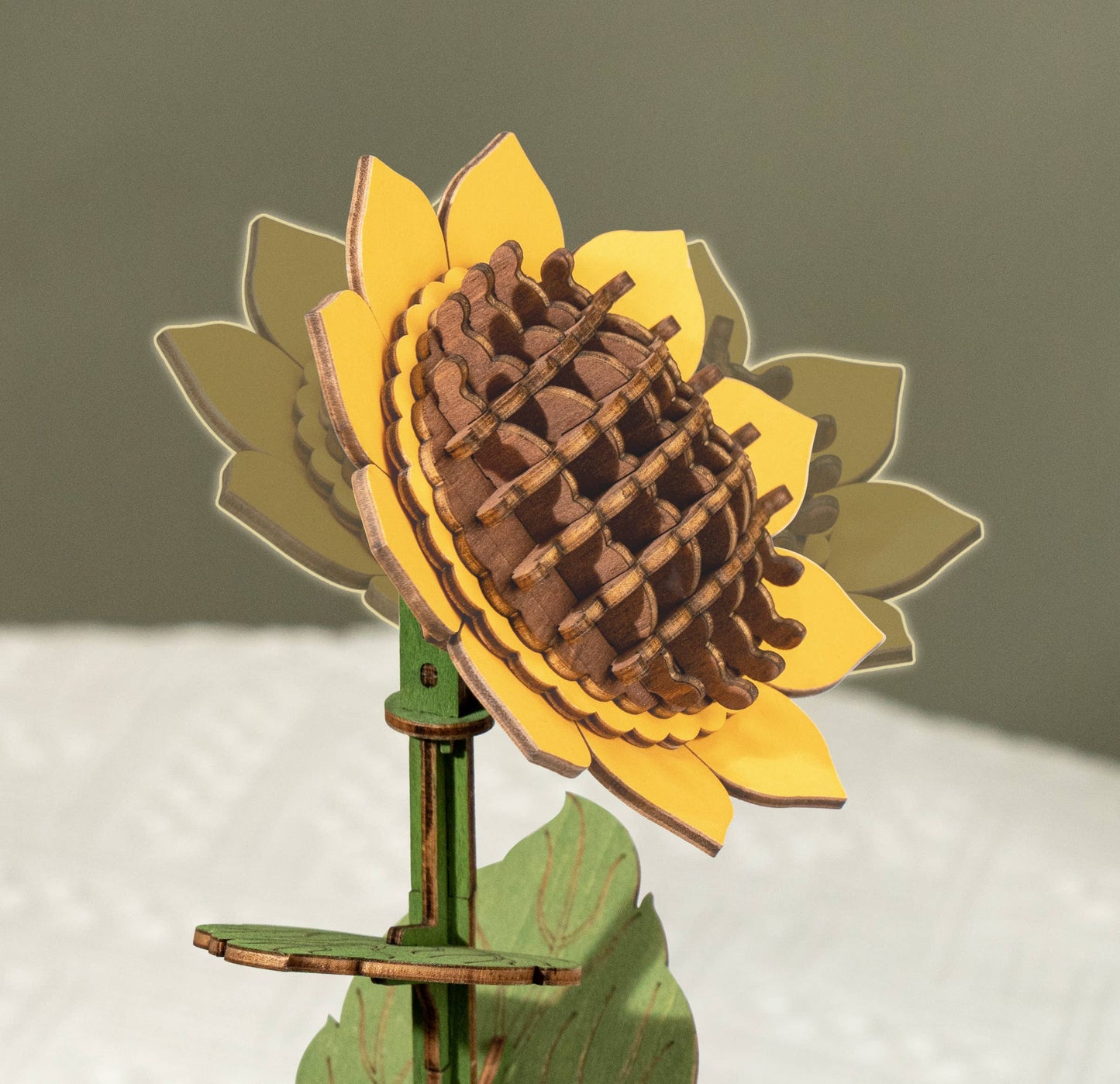 TW011 Sunflower Robotime Rowood DIY Wooden Flower 3D Puzzles