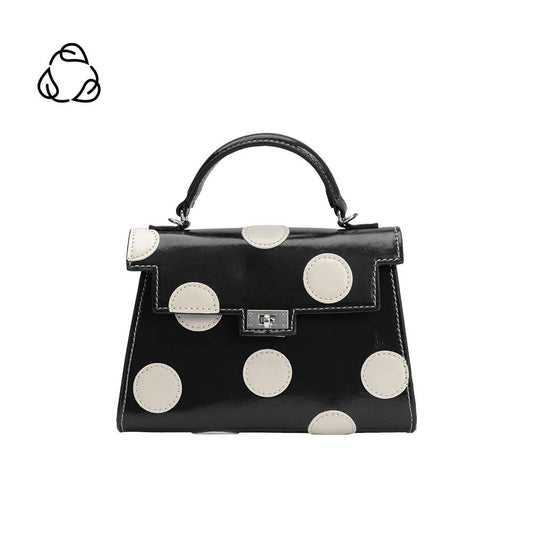 Maisel Black Recycled Vegan Polka Dot Handle Bag