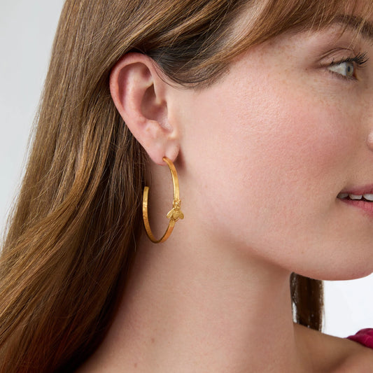 Bee Hoop Earring 24K Plate