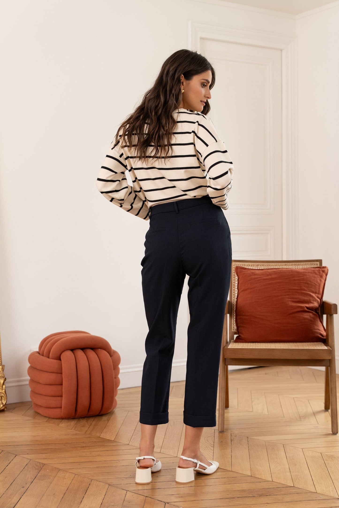 Garance straight tailored pants: Camel / 36/4