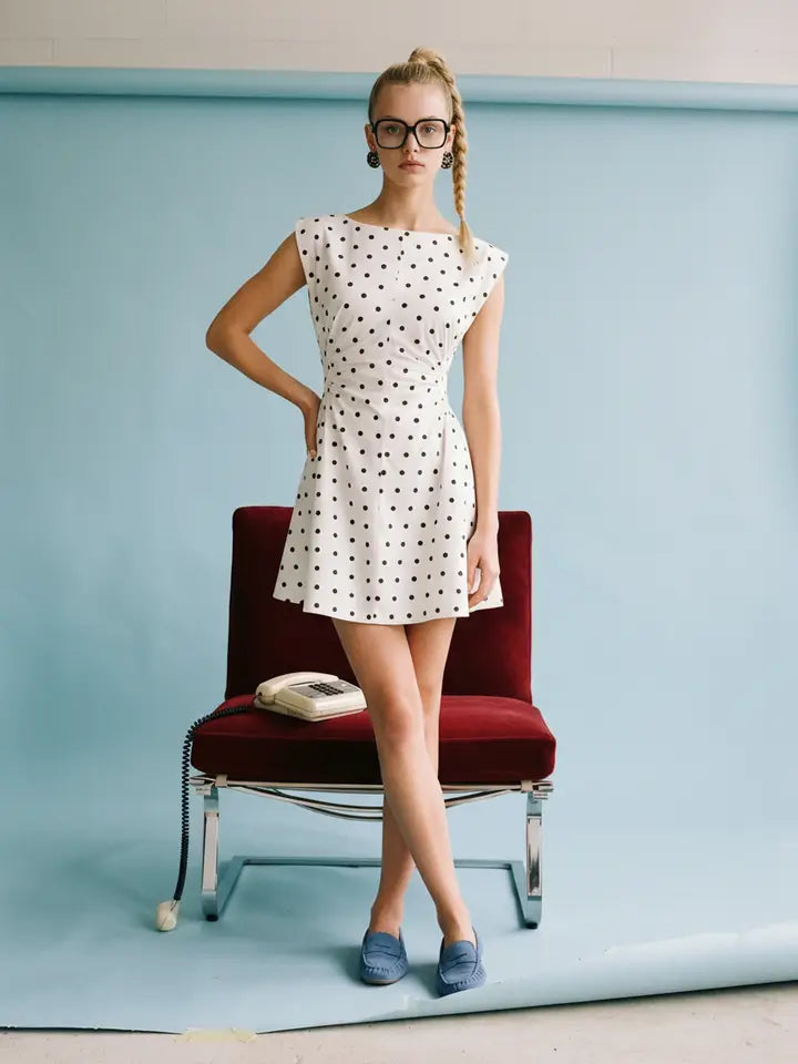 Polka Dot Side Panel Mini Dress