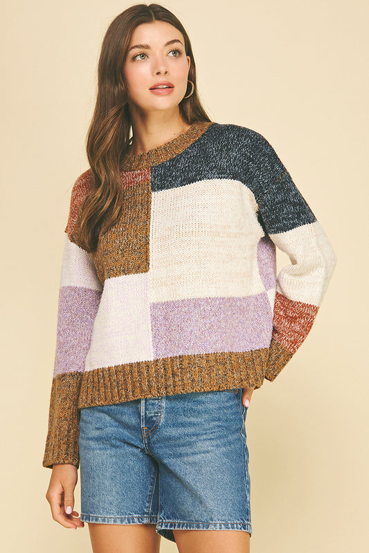 Colorblock Crew Sweater Multi