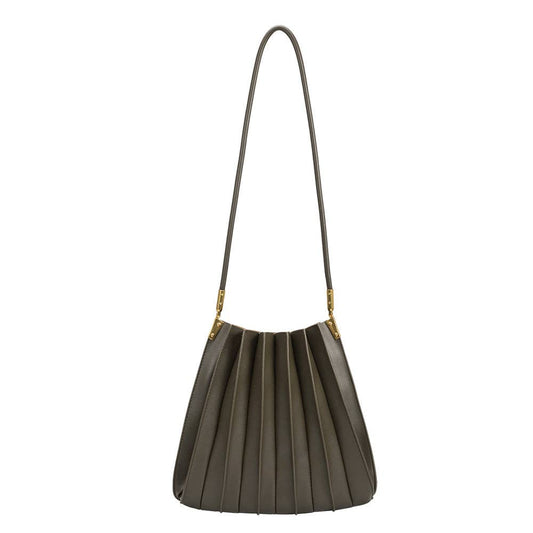 Carrie Olive Pleated Vegan Shoulder Bag Pre-Order 11/15