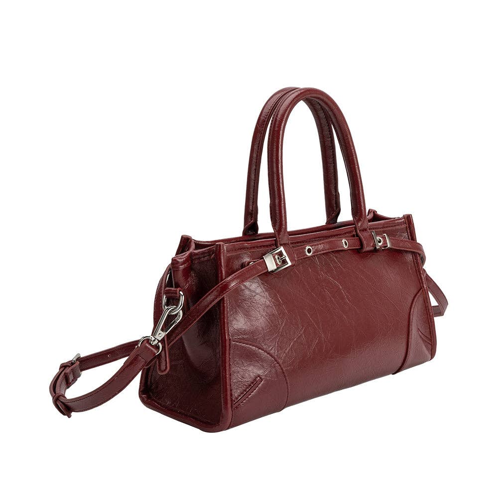 Rhonda Burgundy Recycled Vegan Handle Bag