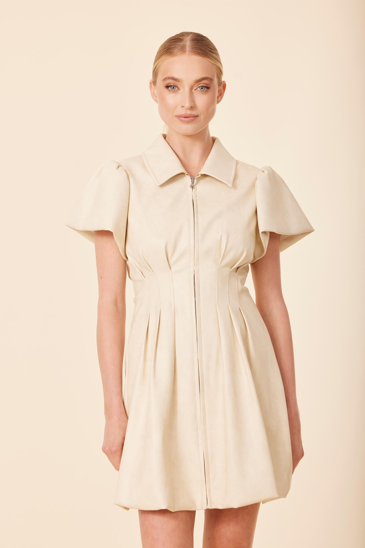 Vegan Lthr Bubble Bone Dress