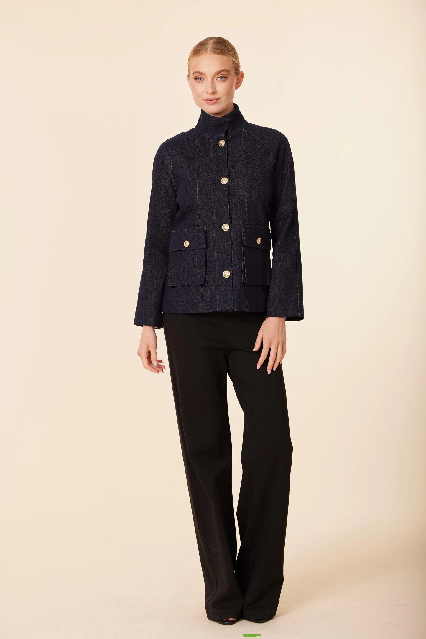 Denim Jacket With Gold Buttons