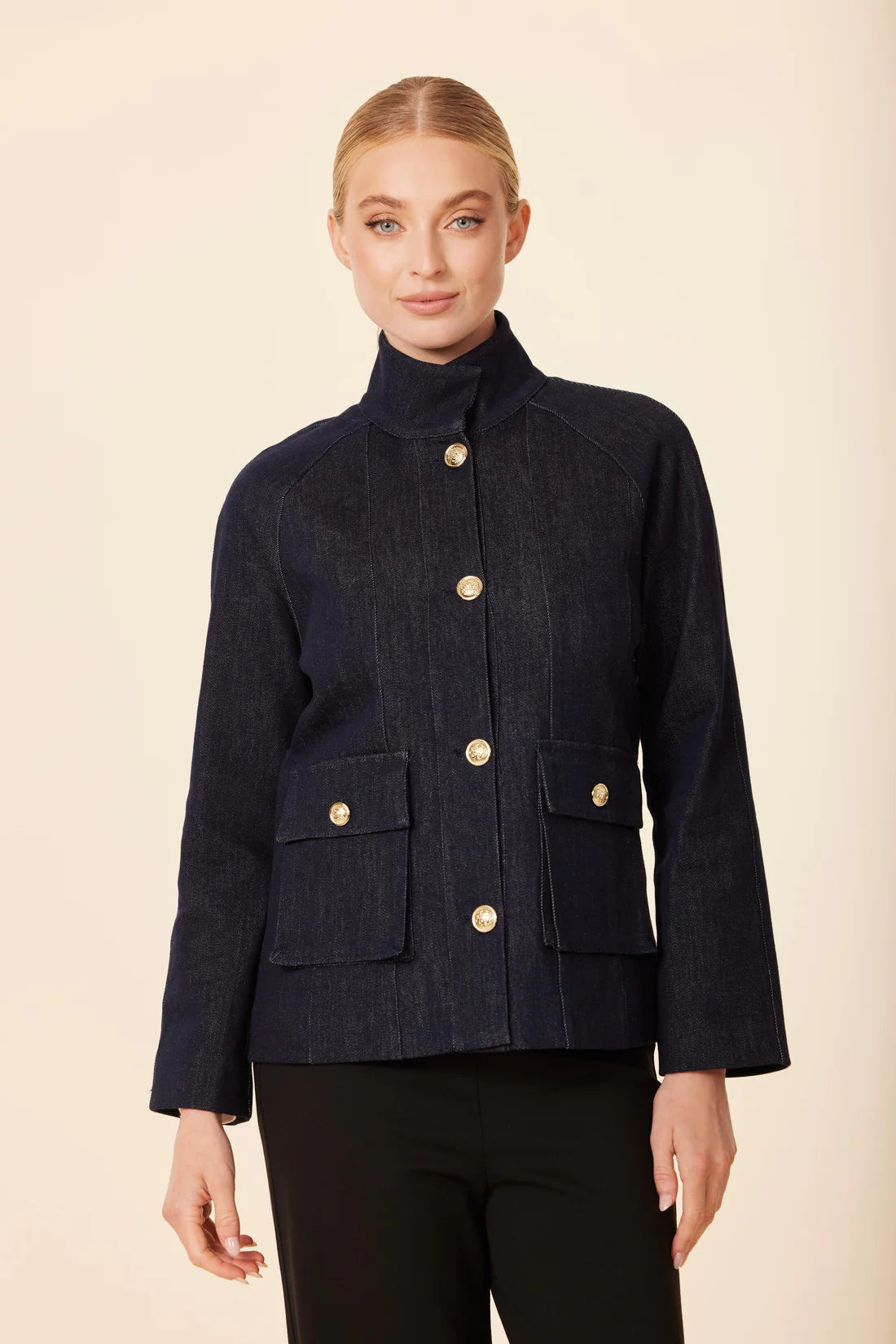 Denim Jacket With Gold Buttons