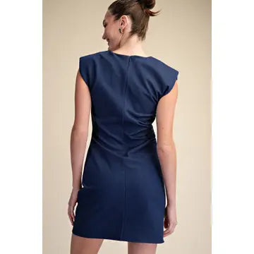Rushed Fitted Stretchy Mini Dress