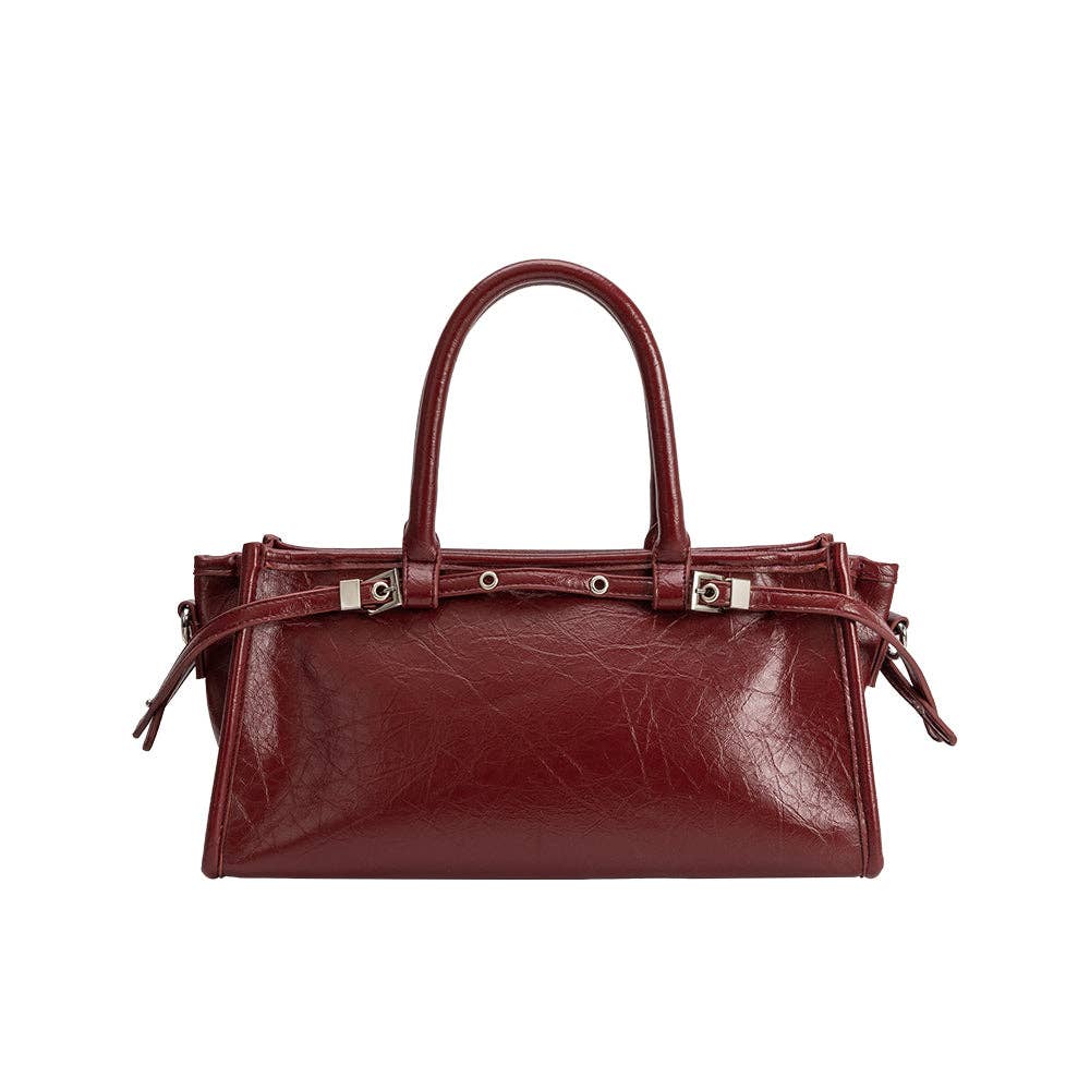 Rhonda Burgundy Recycled Vegan Handle Bag
