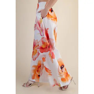 High Waist Ruffle Waist W/L Pant