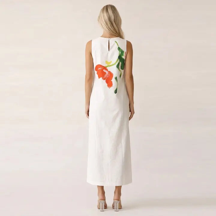 S/L Garden Print Maxi Dress
