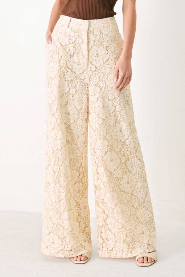 Woven Lace Peach Pant