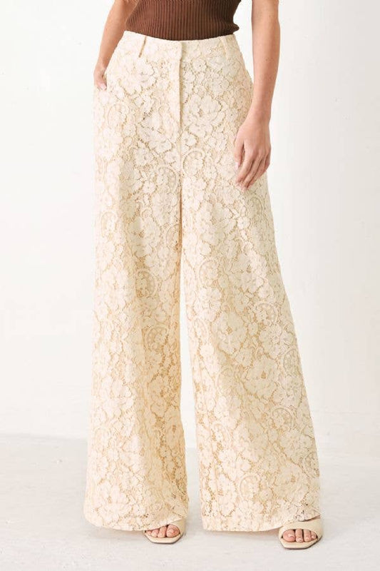 Woven Lace Peach Pant