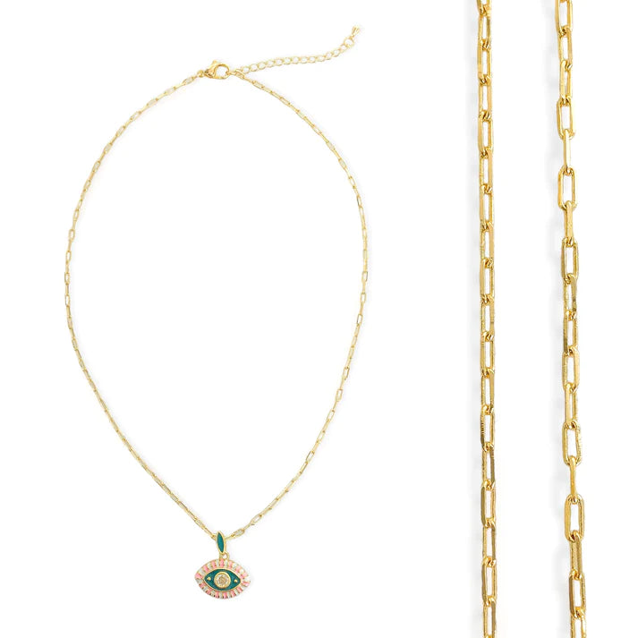 ANK429 Enamel Evil Eye Chain