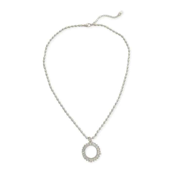 ANK522 CZ Circle Necklace