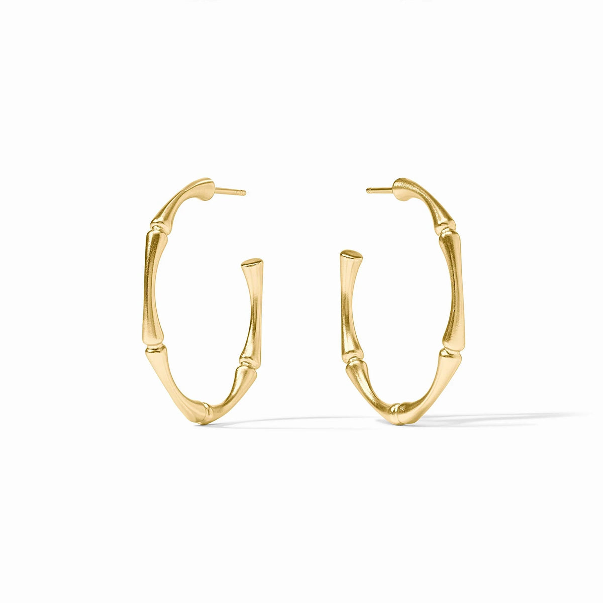 Bamboo Medium Hoop 24K Gold Plate