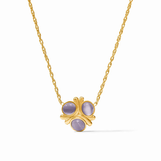 Cobblestone Delicate Necklace Blue Cat's Eye 24K Plate