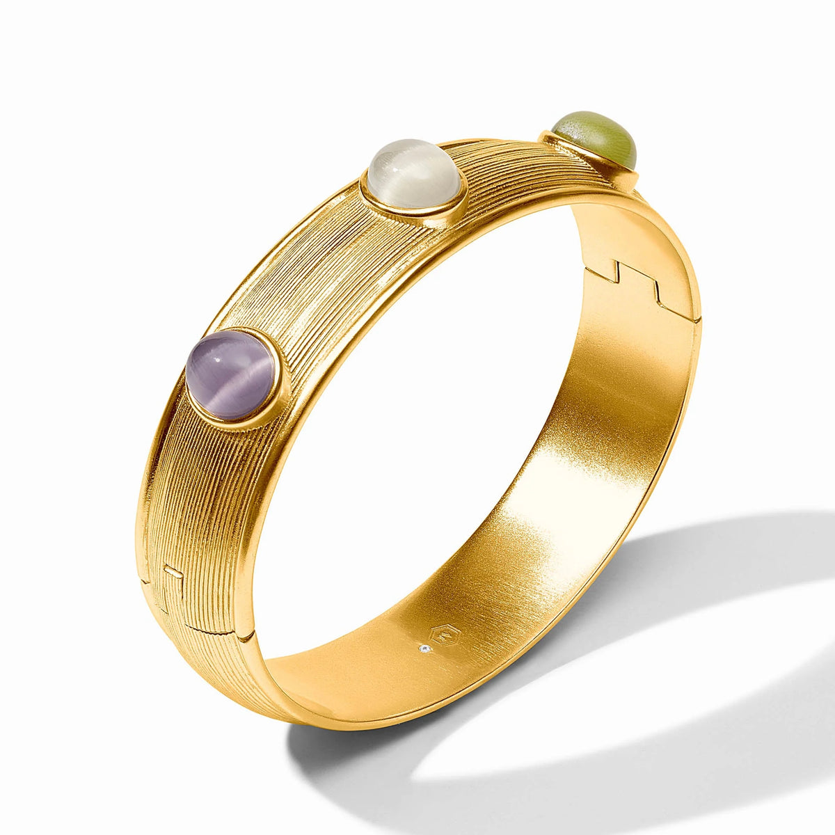 Cobblestone Hinge Bangle 24K Plate