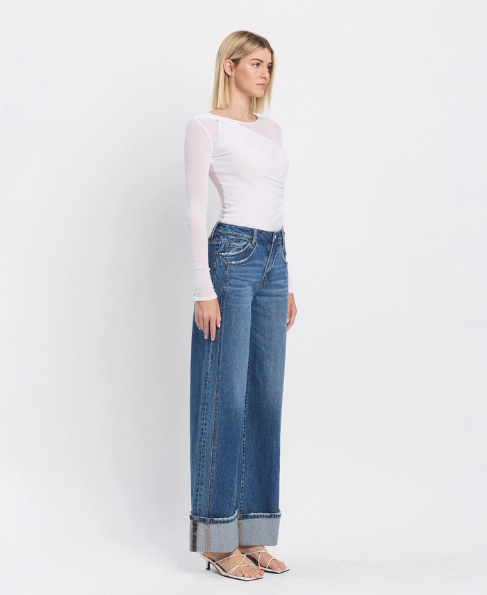 Super High Rise Cuffed Baggy Jean