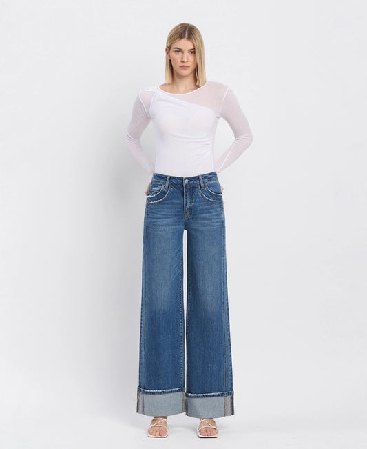 Super High Rise Cuffed Baggy Jean
