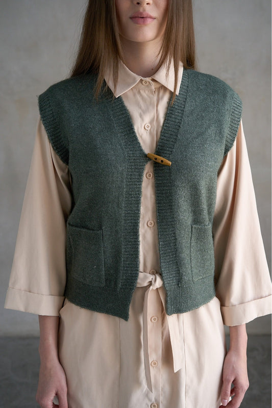 Toggle Button Sweater Vest